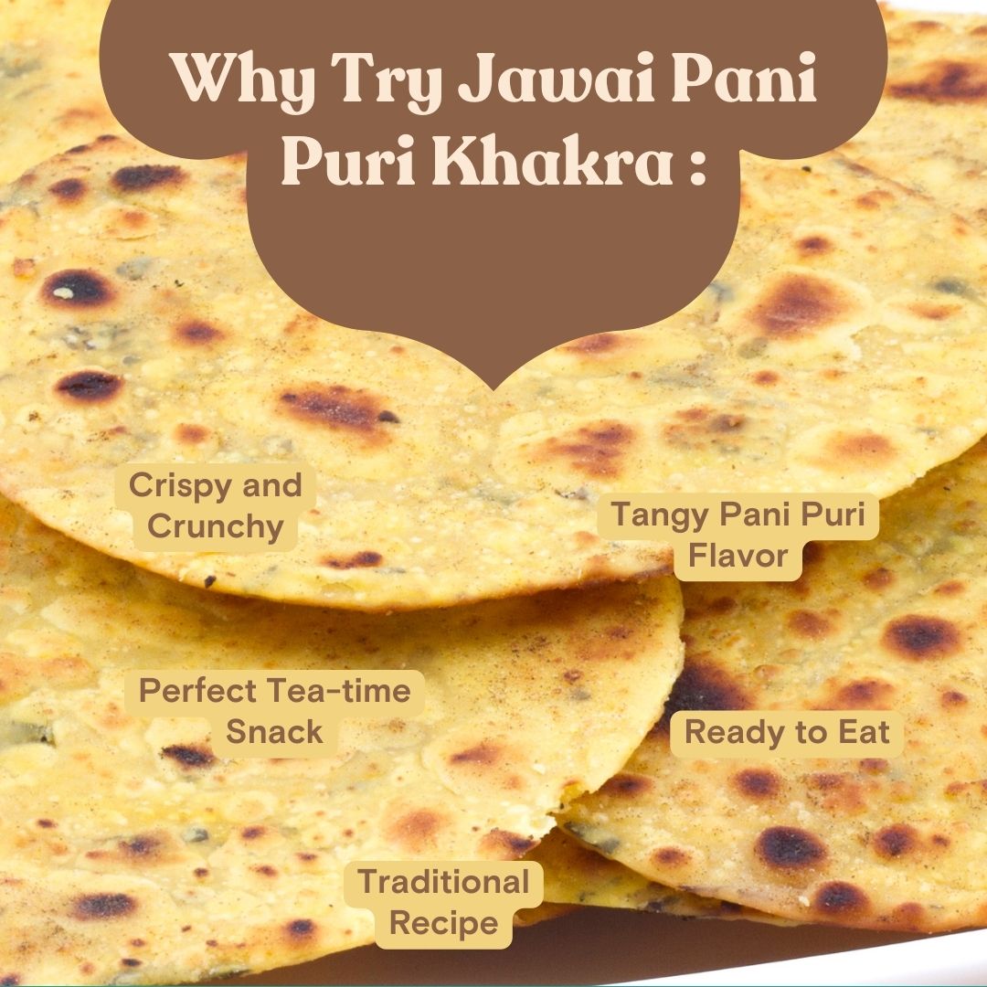 Pani Puri Khakhra - Roasted | No Onion - No Garlic | Whole Wheat Khakra | Crispy Ready To Eat Snack | Vacuum Packed for freshness