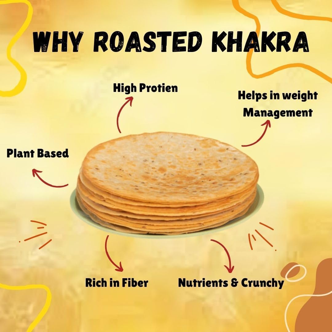 Pani Puri Khakhra - Roasted | No Onion - No Garlic | Whole Wheat Khakra | Crispy Ready To Eat Snack | Vacuum Packed for freshness