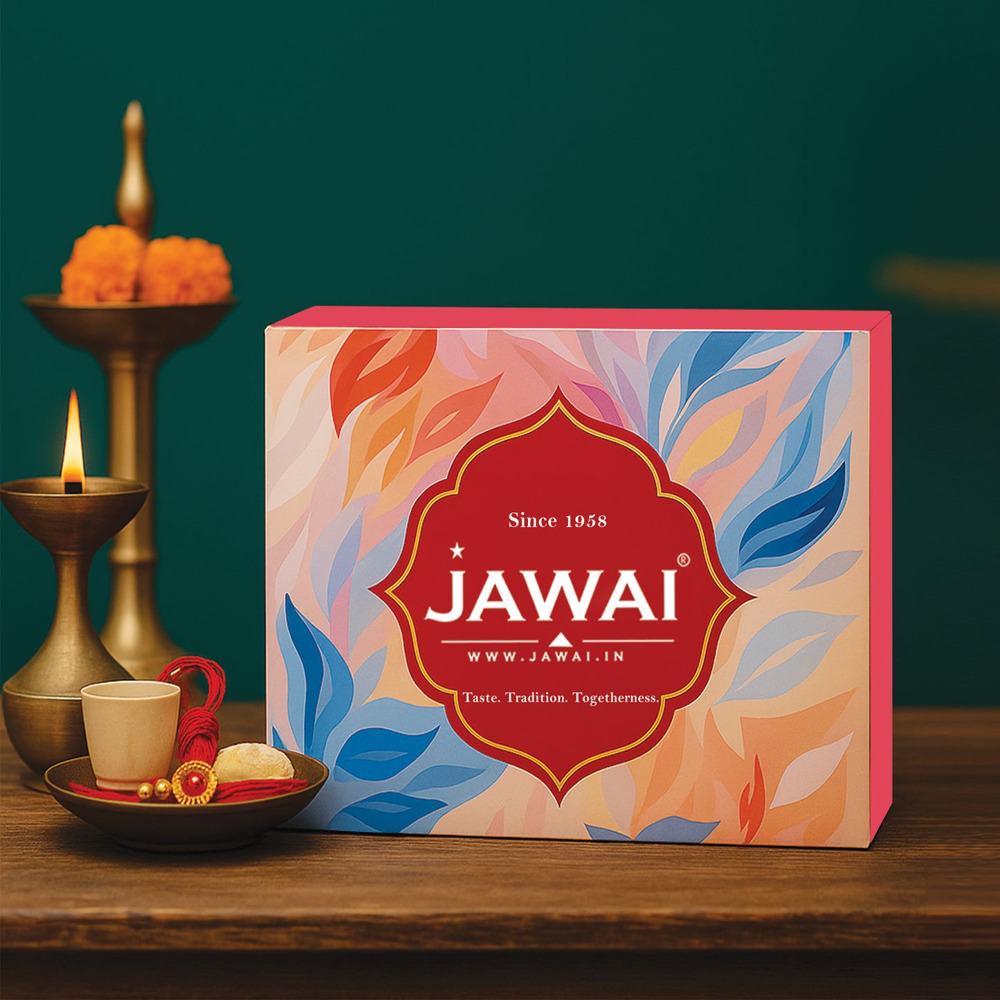 JAWAI Premium Elaichi Chai Gift Box | Festive Tea Hamper Set | Best Gifting Option | Diwali Gift Hamper | Corporate Gifts | Gourmet Snacks - Tea Gift Box (Elaichi Chai Gift Hamper)