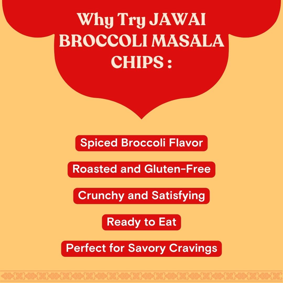 Broccoli Masala Chips - Roasted Super Snack - No Palm Oil - Gluten-Free