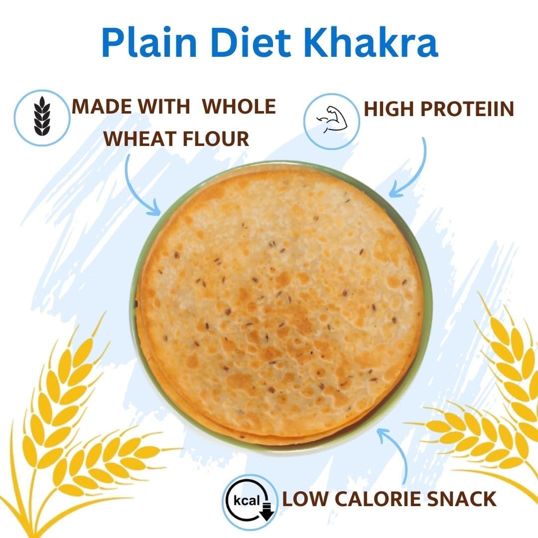 Plain Diet Khakhra - Roasted | Whole Wheat | Vacuum Packed for freshness