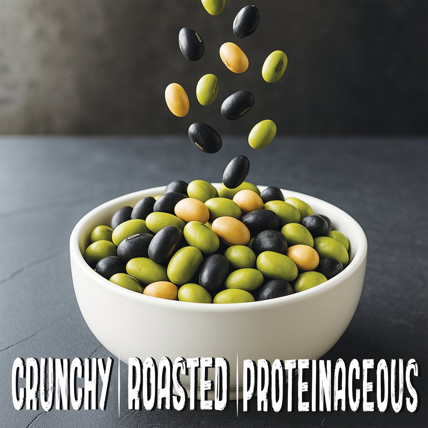 Nutrirootz Roasted Protein Beans Mix - Sea Salt | Soyabean-Edamame Beans-Black Beans | High Protein Super Snack | 24g Protein | Keto Friendly | Gluten Free | Rich in Fiber & Omega-3 | 60g