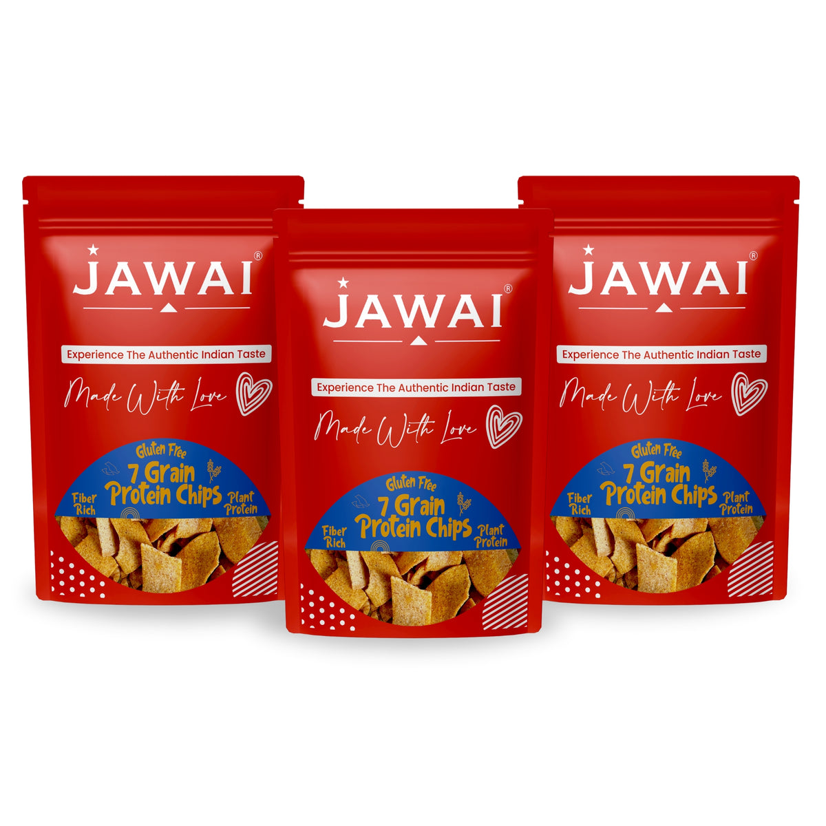 7 Grain Protein Chips - Millet Super Snack - No Palm Oil - Gluten-free - 70 Grams Each (Pack of 3)
