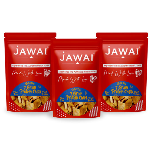 7 Grain Protein Chips - Millet Super Snack - No Palm Oil - Gluten-free - 70 Grams Each (Pack of 3)