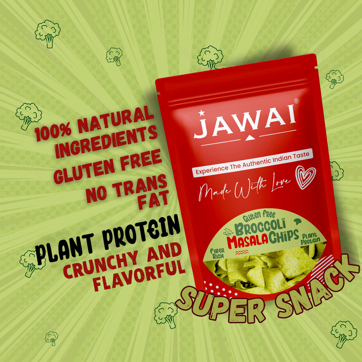 Broccoli Masala Chips plant protein