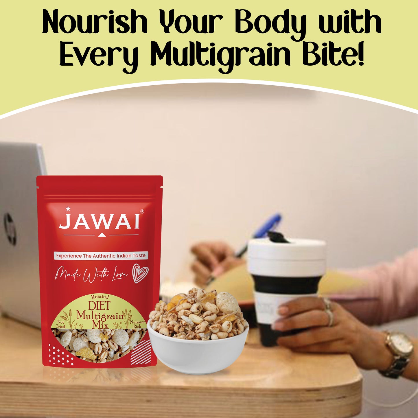 Diet Multigrain Mix, Super Snack | Healthy Snack - Roasted Namkeen | No Palm Oil | 50 Grams Each (Pack of 2)