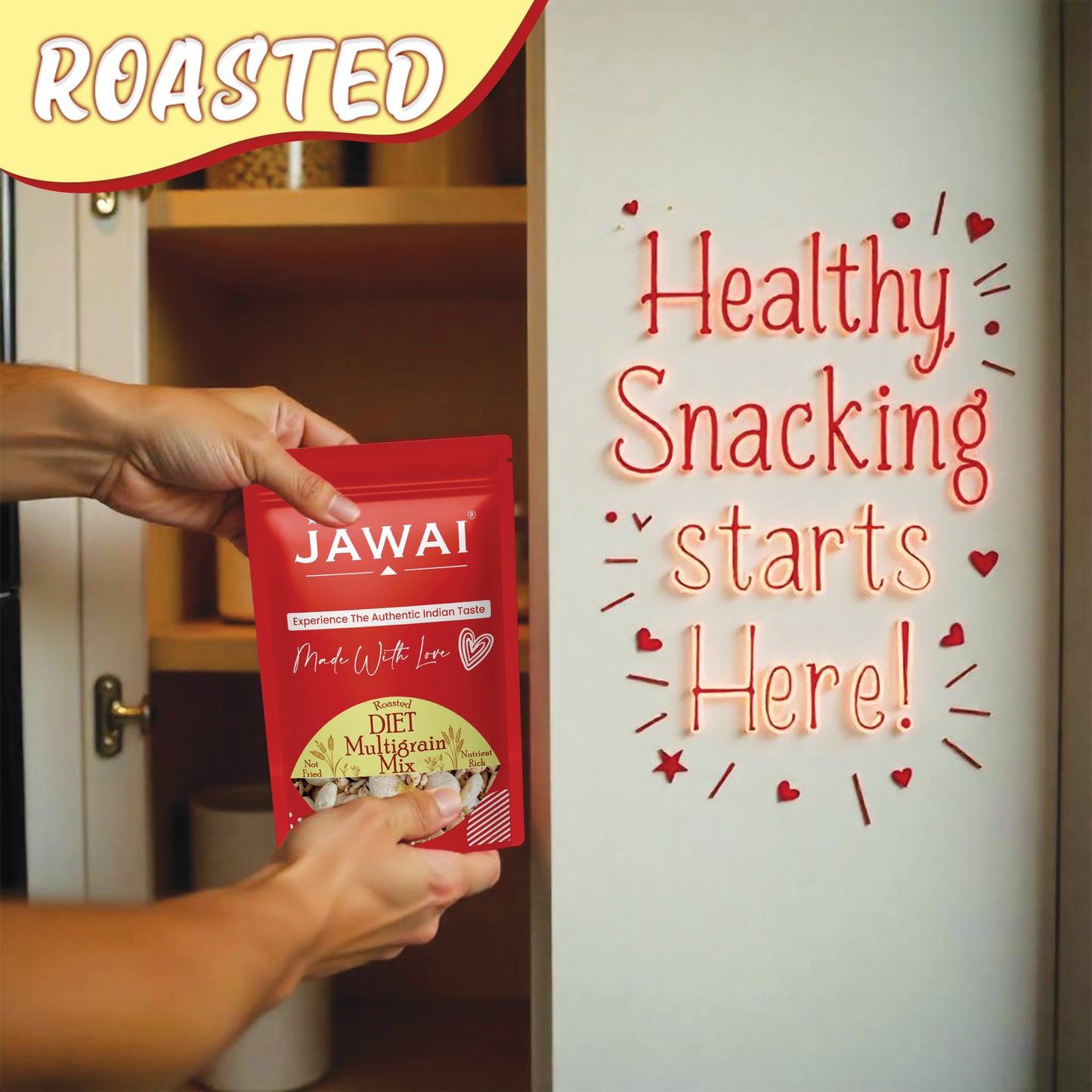 Diet Multigrain Mix, Super Snack | Healthy Snack - Roasted Namkeen | No Palm Oil | 50 Grams Each (Pack of 2)
