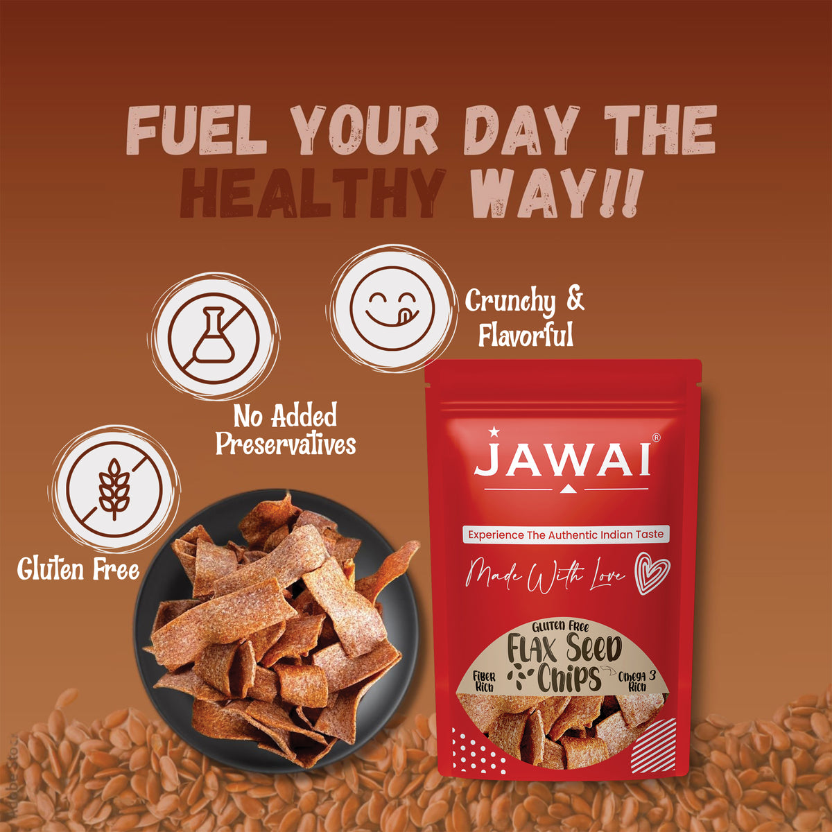 flax seeds chips Healthy Snacks