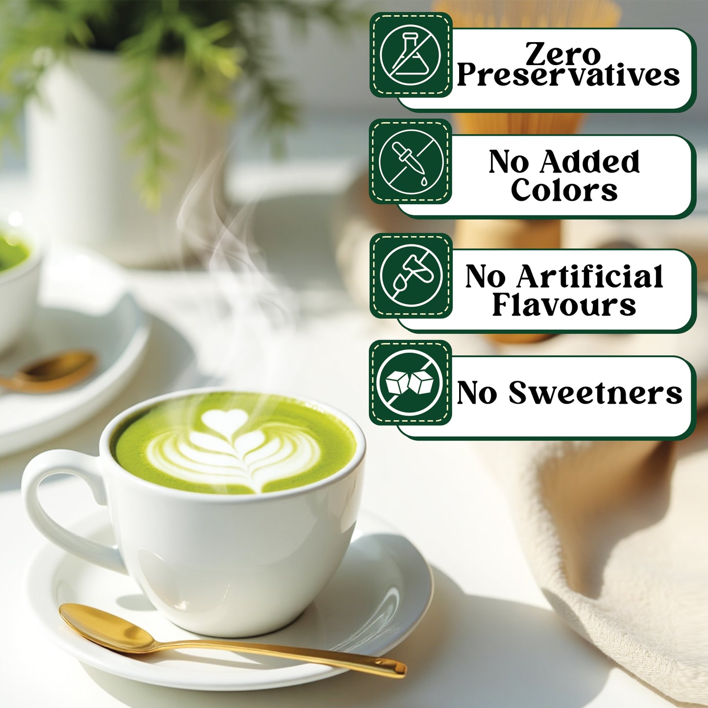 JAWAI MATCHA LATTE INSTANT PREMIX | Japanese Matcha Green Tea Powder | Unsweetened, No Added Sugar | Just Add Hot or Cold Water | 5 Sachets x 20G