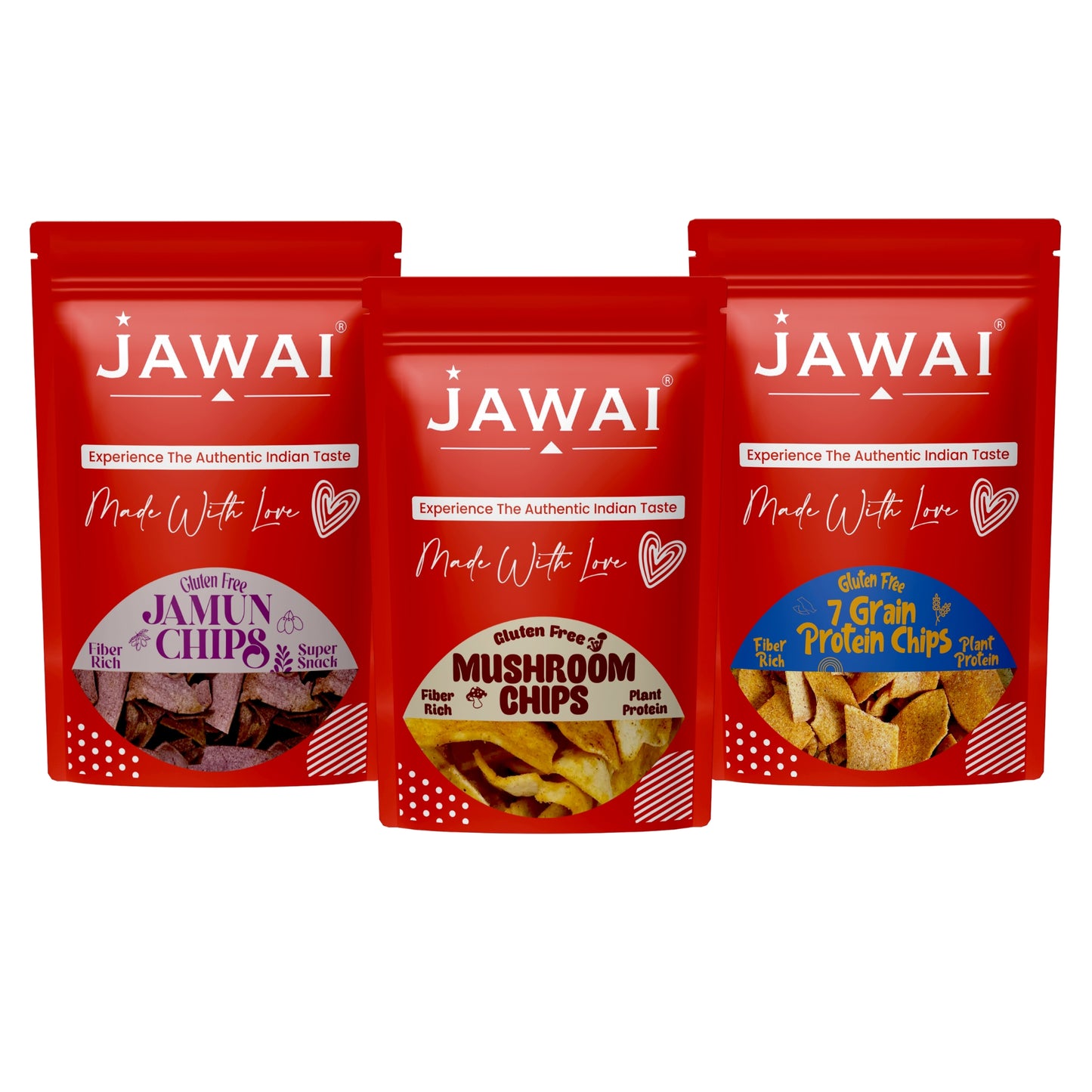 jamun Chips + Mushroom Chips + 7 Grain Protein Chips | Pack Of 3 High Protein Super Snack | Healthy Snacks
