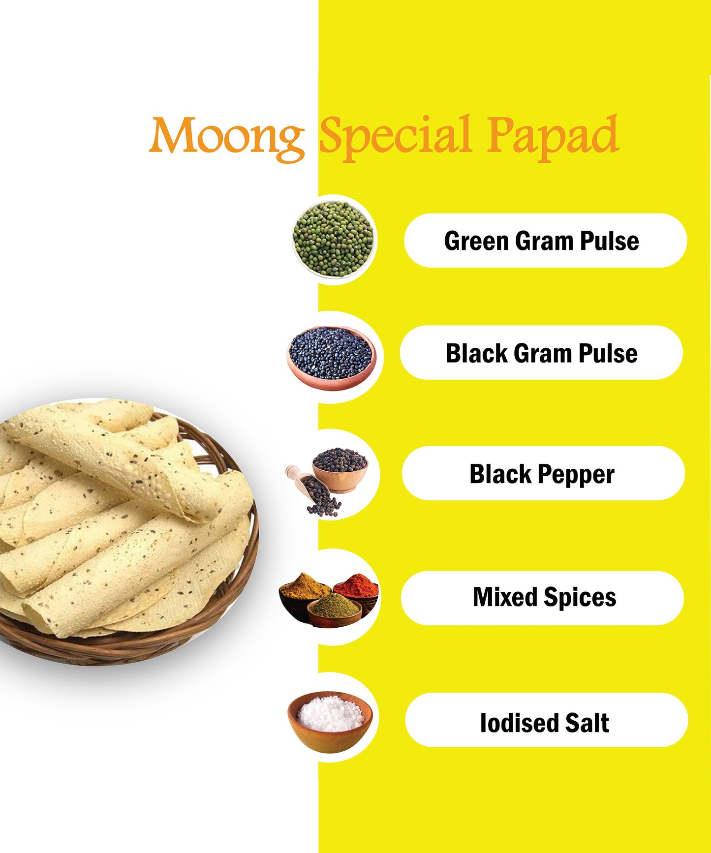 Jawai Moong Special Papad | Protein Rich Masala Papad | Handmade Papad | 100% Natural | Rajasthani Flavour | Zipper Packaging | Pack of 4-100g Each