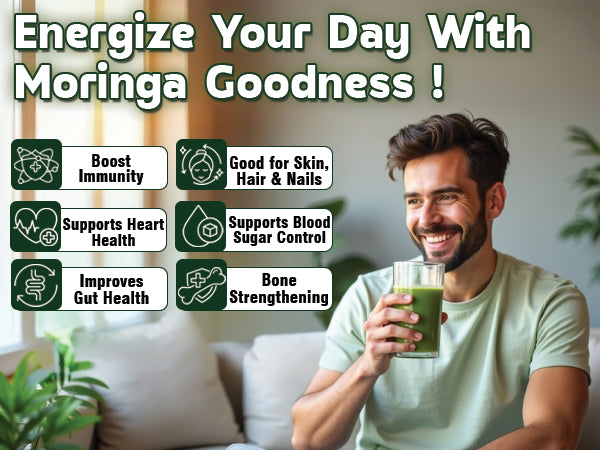 NUTRIROOTZ Organic Moringa Powder 100g | Drumstick Leaves Powder | Rich in Vitamins | Superfood For Immunity, Digestion & Energy | Helps With Weight Loss, Hair & Skin