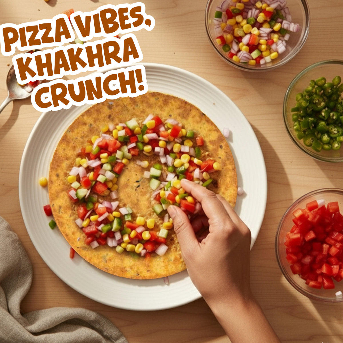Roasted Whole Wheat khakhra Combo | Punjabi, Manchurian, Cheese, Pani puri| Khakhra| 100% Natural | Pack of 4, 200 gms each | Vaccum packed for Freshness