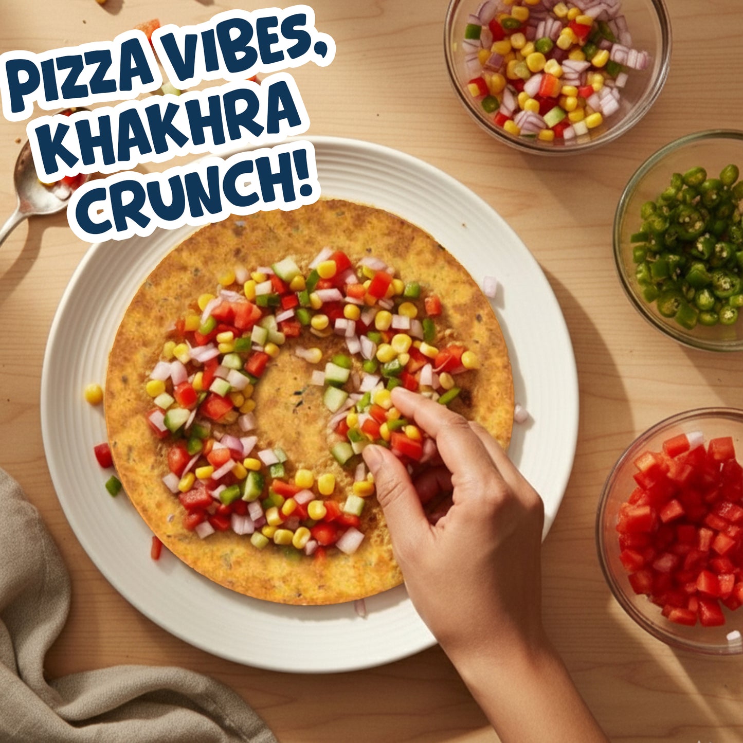 Roasted Whole Wheat Khakra Combo | Methi, Plain Diet, Cheese, Pani Puri | 100% Natural | Pack of 4, 200 gms each | Vaccum packed for Freshness