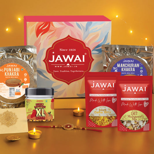 RAKHI GIFT HAMPER | 7 Item Rakhi Gift Box | Roasted Snacks Combo Pack | Raksha Bandhan Box for Brother | Rakhi and Roasted Snacks | Healthy Gift Box Hamper - Best Gifting Option