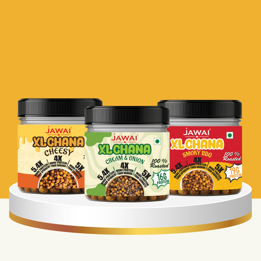 Roasted XL Chana - High Protein Snack | Roasted Snack | Healthy Snacks - 3 Flavor Assorted Pack (100 g each)