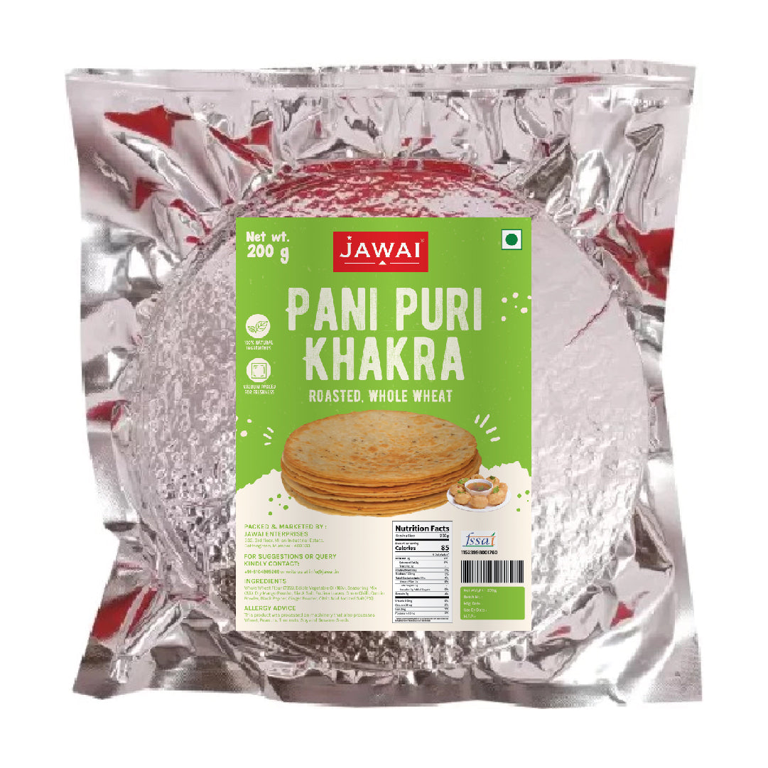 Roasted Whole Wheat Khakra Combo | Plain Diet, Punjabi, Cheese, Pani Puri, Manchurian, Masala | 100% Natural | Pack of 6, 200 gms each | Vaccum packed for Freshness